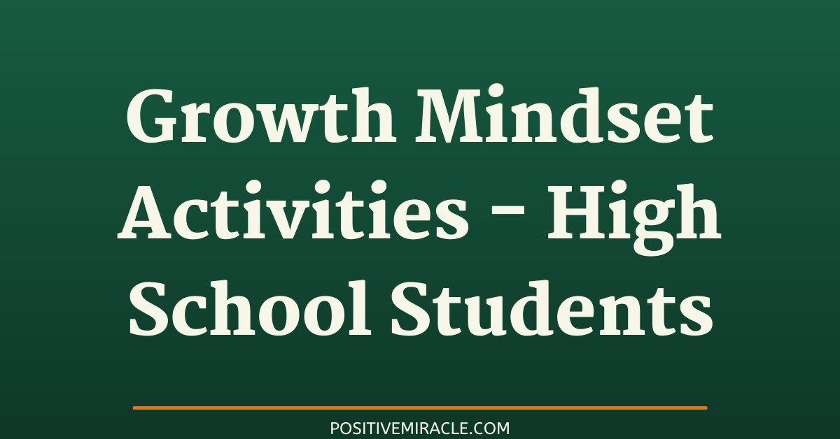 growth mindset activities for high school students