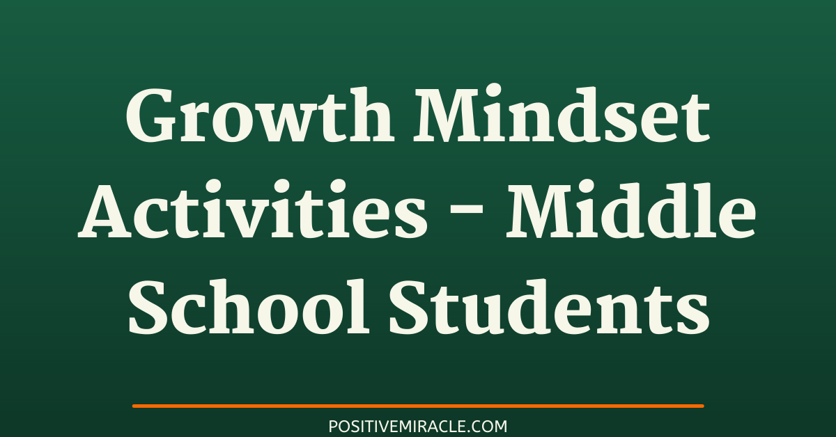 growth mindset activities for middle school students