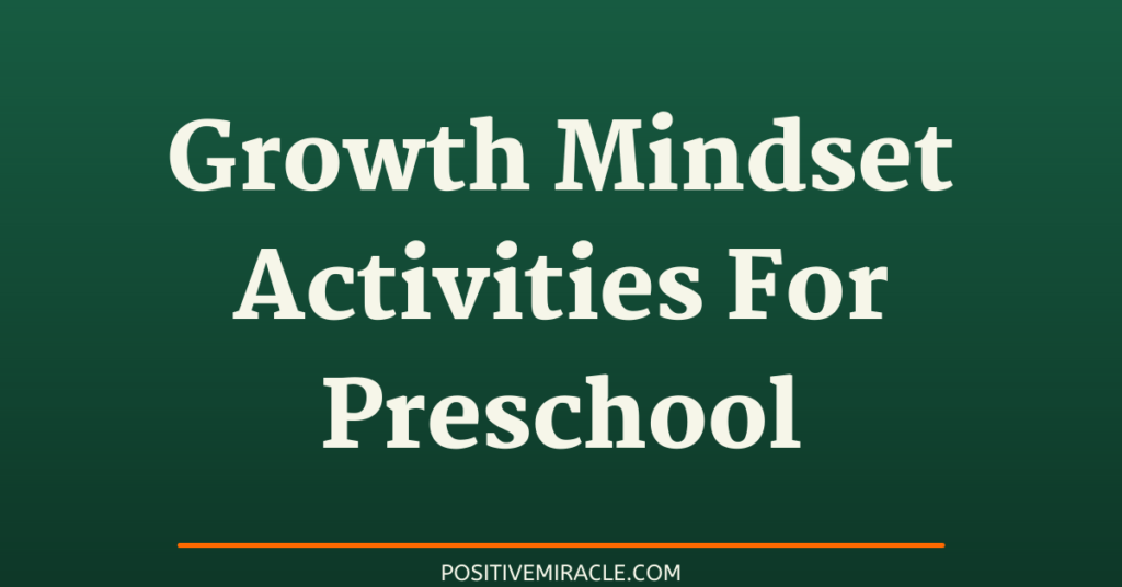 growth mindset activities for preschool