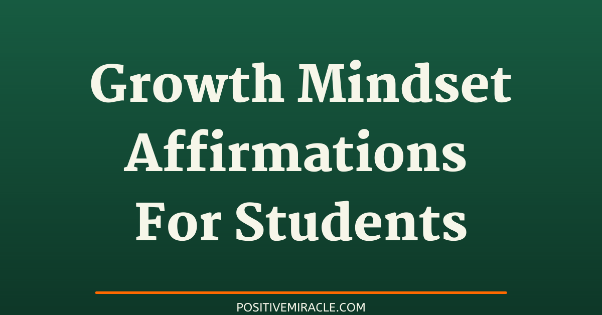 growth mindset affirmations for students