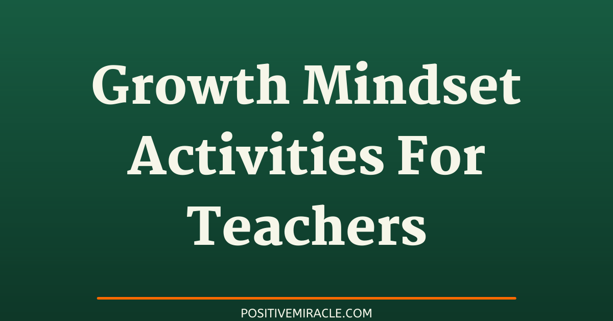 growth mindset activities for teachers