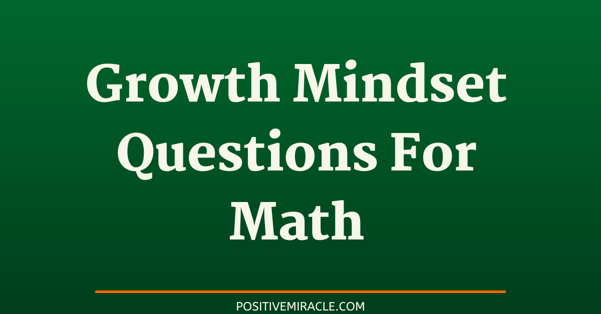 growth mindset questions for math