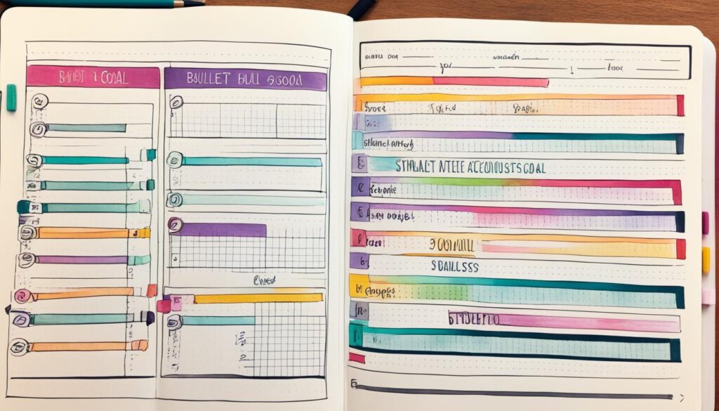 bullet journal goal pages