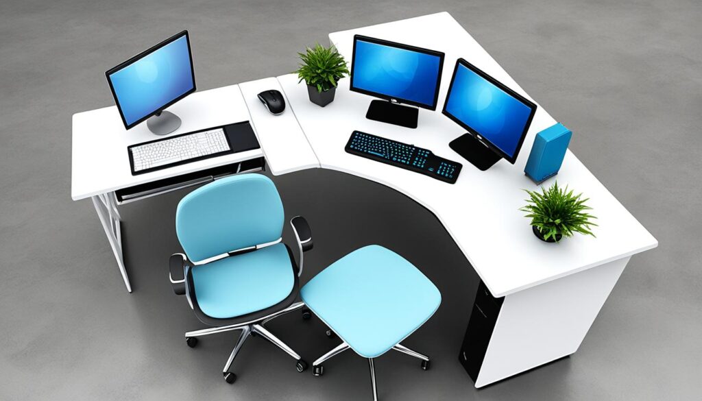 ergonomic desk setup